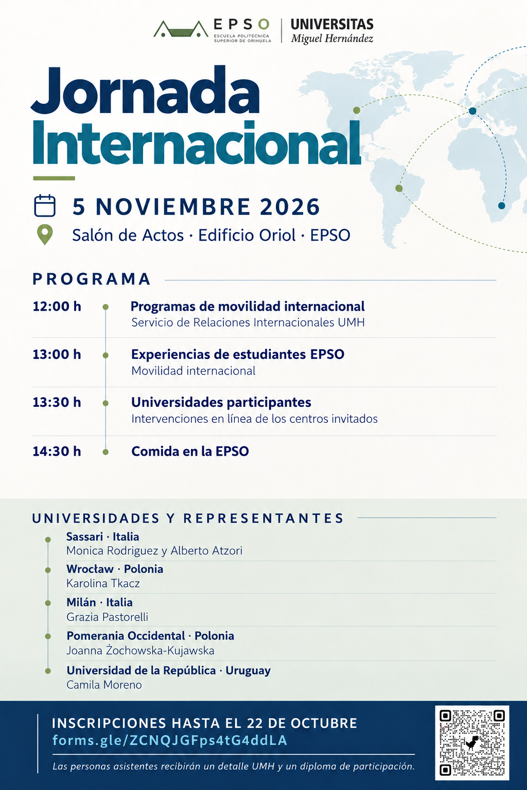 Programa actualizado de la Jornada Internacional de la EPSO. Pulsa para ampliar.